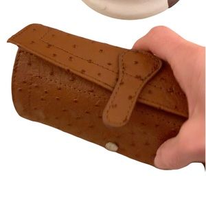 NWOT Vegan Ostrich Jewelry Roll Holiday Gift!